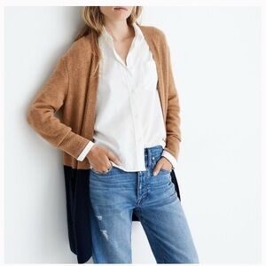 Madewell Tan and Navy Cardigan
